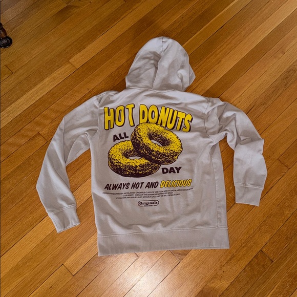 Hot Donuts Beige sweatshirt size men’s large. Outdoors Hoodie Activewear - Picture 7 of 7